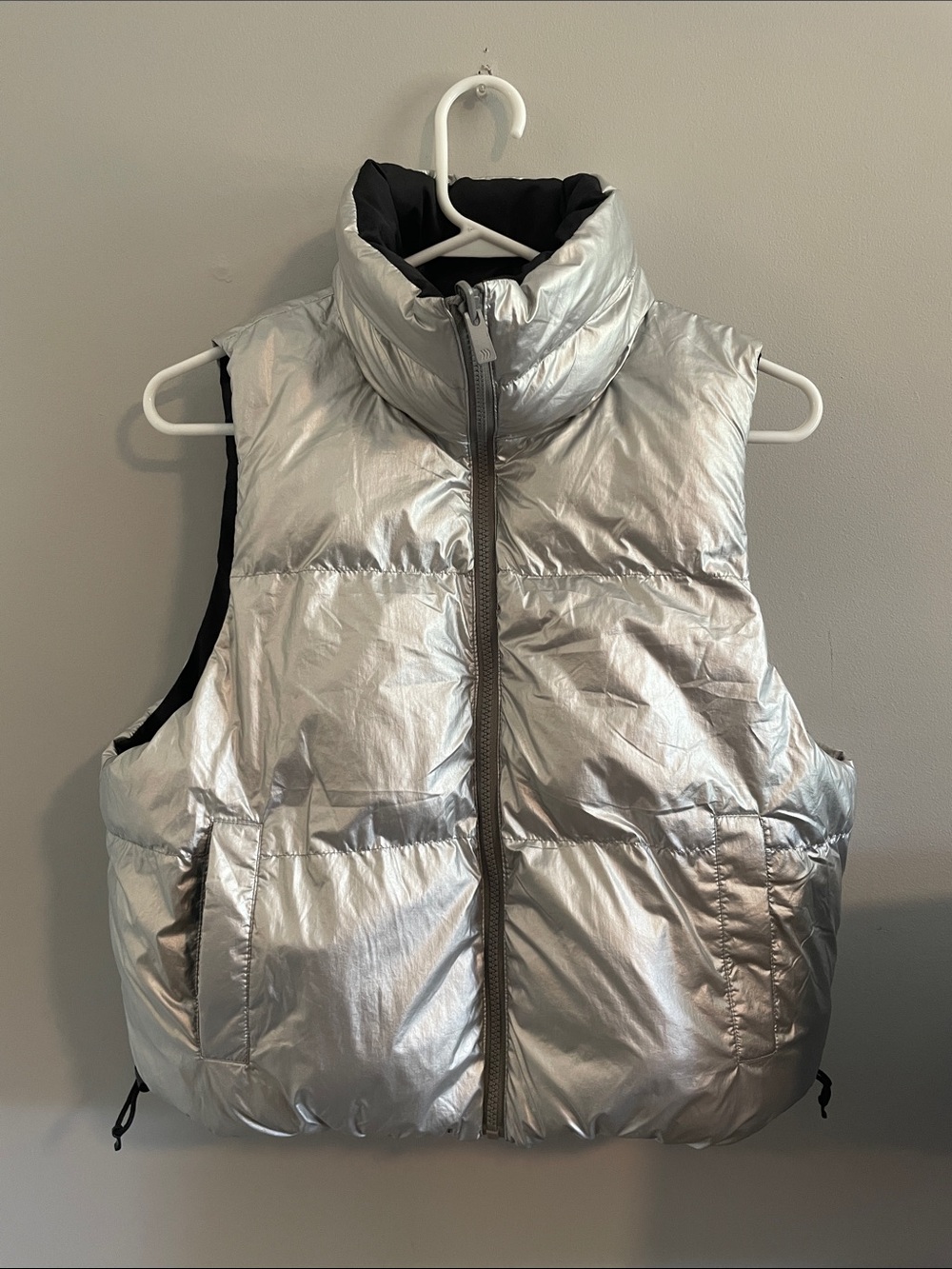 All in Motion reversible Silver and Black Puffer Vest